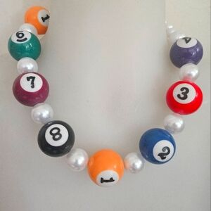 Colorful Billiard Ball Bead Necklace